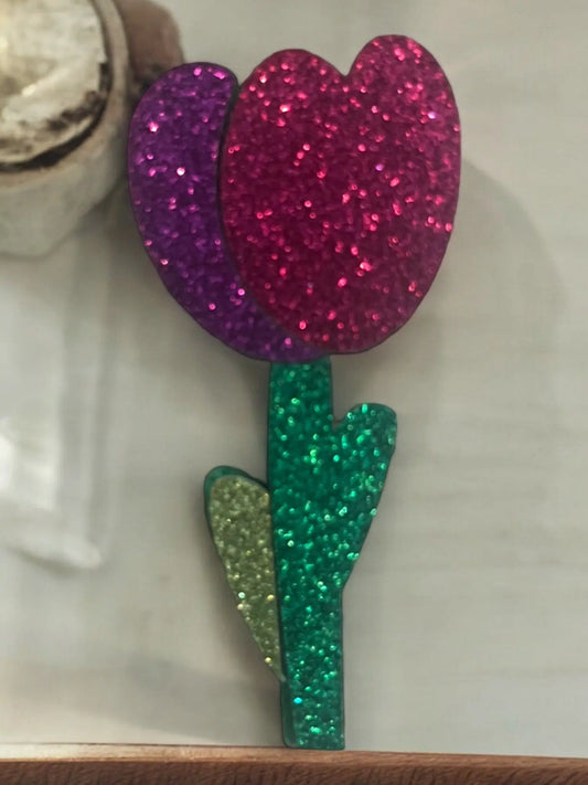 broche Serena - Madame Jolie fleur feutrine paillette